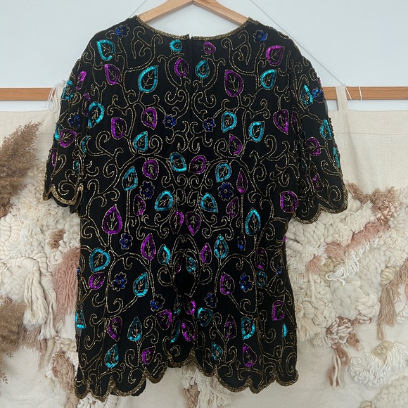 Vintage sequins short sleeves top - Picture 2 of 4